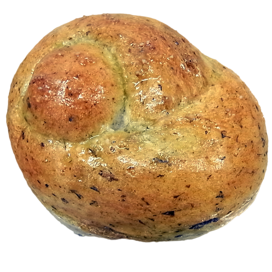 オリーブとホウレン草の塩パン